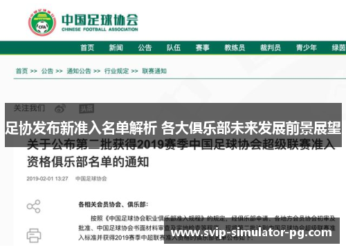 足协发布新准入名单解析 各大俱乐部未来发展前景展望