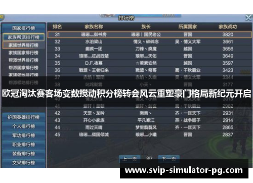 欧冠淘汰赛客场变数搅动积分榜转会风云重塑豪门格局新纪元开启